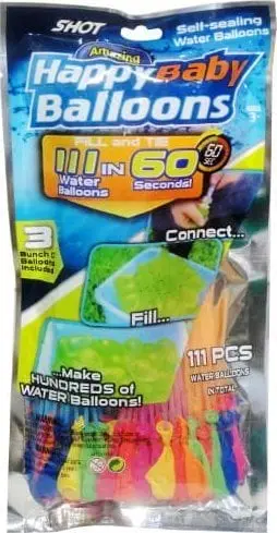 Balona uji Swede Water Balloons, 111 copë, shumëngjyrëshe
