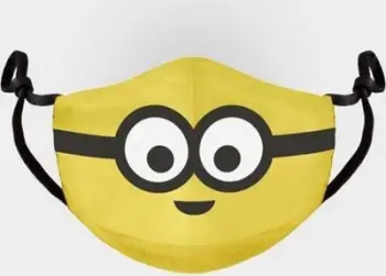 Maskë mbrojtëse Minions, 2 shtresa filtruese, për fëmijë, e verdhë