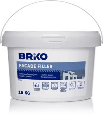 Mase mbushëse fasade Briko Facade Filler, akrilike, 16 kg, e bardhë