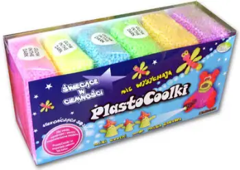 Masë modeluese Sellmar PLASTOCOOLKI Glowing, set 6 copë, që ndriçon në errësirë, shumëngjyrëshe