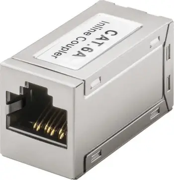 Adapter rrjeti Goobay 72499, RJ45 në RJ45, Cat.6A, i argjendtë