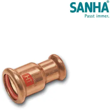 Bashkues reduktues për tub solar Sanha Press Solar 1122401815, 18x15 mm, bronzi