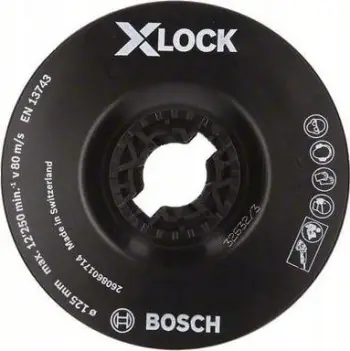 Pllakë mbajtëse Bosch X Lock Soft 125mm, plastike rezistente, për mulli këndi
