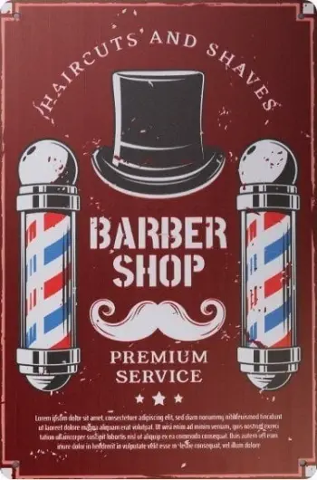 Pllakë dekorative për berberhane Activeshop B030, për mur, dizajn barber