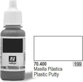 Mastikë modeluese Vallejo Plastic Putty 70400, 17 ml, e bardhë
