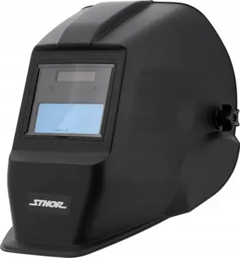 Maskë saldimi Sthor 74485, True Color, dritare 90x35 mm, e zezë