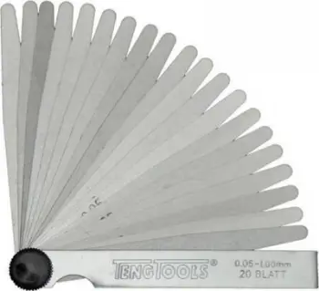 Matës boshllëqesh Teng Tools Feeler Gauges Plate, 0.05 1.00 mm, 100 mm, metalik