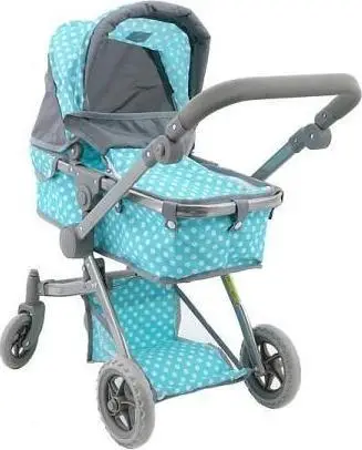 Karrocë e thellë për kukulla Adar Deep Stroller, mente me pika të bardha
