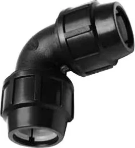 Bashkues këndor plastik Invena Coupling Elbow Socket, 25x25 mm, i zi - 1