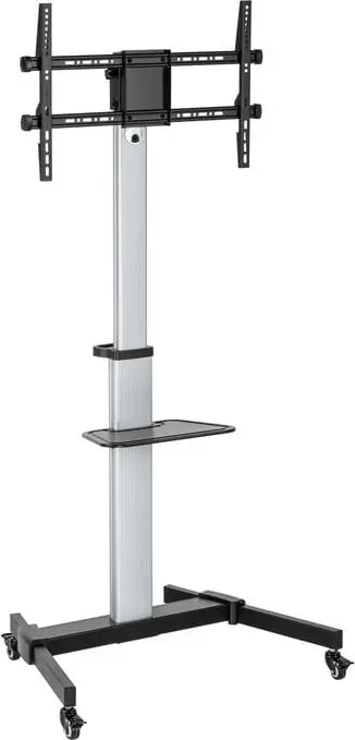 Karrocë TV Equip 37-86", rrotulluese, lartësi e rregullueshme, e zezë