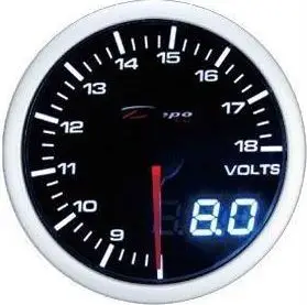 Matës voltmetër DRacing DEPO Dual, 52mm, ndriçim i bardhë qelibar, i zi
