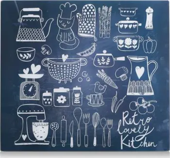 Pllakë mbrojtëse prej xhami Zeller Lovely Kitchen, 50x56 cm, transparente