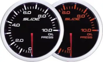 Matës presioni vaji Slide Gauge, 52mm, ndriçim i bardhë ose qelibar, i zi