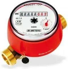 Matës uji Bimeters GSD8 JS 4.0 CW, 3/4", i kuq