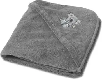 Batanije me kapuç për karrocë dhe ulëse auto Koala, 95x95cm, mikrofiber, gri e errët
