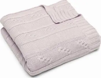 Batanije bambuje Pulp Bamboo Blanket, me jone argjendi, dizajn gërshete, rozë