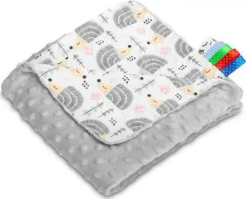 Batanije për foshnje Sensillo Minky Blanket, 75x100cm, me iriqë, gri