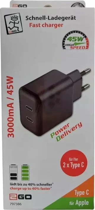 Karikues muri 2GO, 45W, 2x USB C, i zi - 1