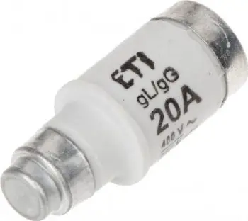 Siguresë ETI D02, 20A, 400V gL/gG, E18
