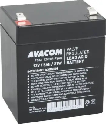 Bateri AVACOM PBAV-12V005-F2AH, 12V, 5Ah, e zezë