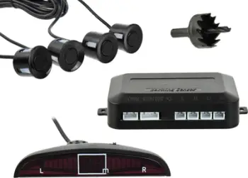 Sistem parkimi Geko, 4 sensorë, ekran LCD, i zi
