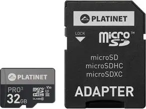 Kartë memorie Platinet MicroSDHC, Class 10 UHS-III / U3 V30, 32 GB