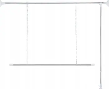 Sistem teleskopik garderobe Wenko, 3 pjesë, 150-250 cm, argjend