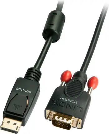 Kabllo video Lindy DisplayPort në VGA 41942, 2m, i zi