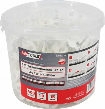 Sistem nivelimi AWTools Leveling System, 7-15mm, 400 copë klipsa