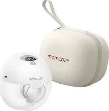 Pompa gjiri Momcozy M5 Single, elektrike portative, me bateri, rozë