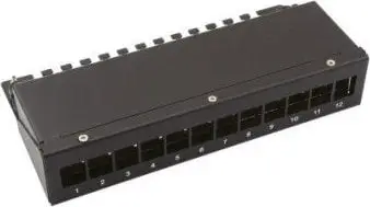 Mbajtës Keystone Digitus 26.99.0332, 12 porta, i zi