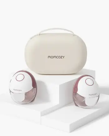 Pompa gjiri Momcozy M6, pa duar, set i dyfishtë, e kuqe