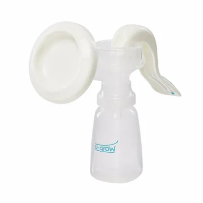 Pompe manuale gjiri U-Grow, dorezë ergonomike, me biberon, transparente - 1