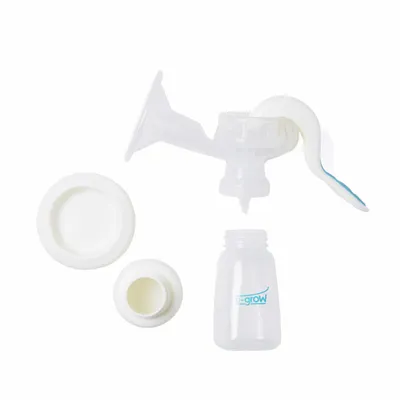 Pompe manuale gjiri U-Grow, dorezë ergonomike, me biberon, transparente - 2