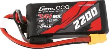 Bateri LiPo Gens Ace G-Tech, 7.4V 2200mAh 2S, 60C, me lidhës XT60