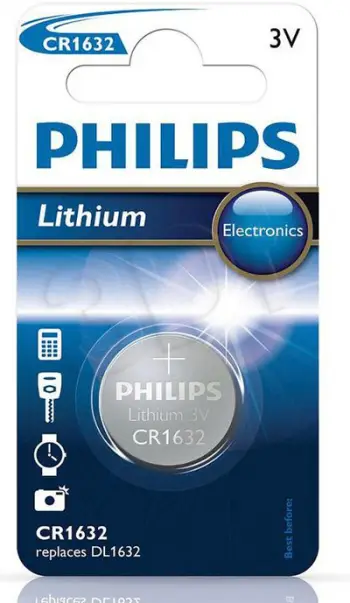 Bateri litiumi Philips CR1632, 3V, paketim 1 copë