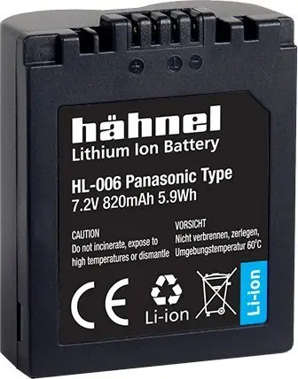 Bateri për kamerë Hähnel HL-006 Panasonic, 820mAh, Li-Ion