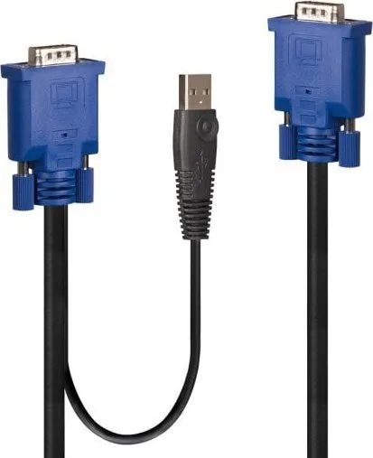 Kabllo KVM Lindy, 2m, VGA USB, i zi - 1