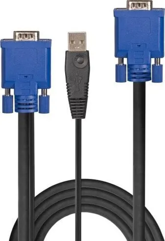 Kabllo KVM Lindy, 2m, VGA USB, i zi - 2