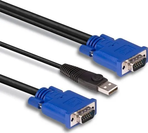 Kabllo KVM Lindy, 2m, VGA USB, i zi - 3