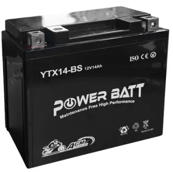 Bateri për motoçikletë Power Batt YTX14-BS, 12V 14-AH