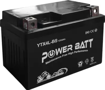 Bateri për motoçikletë Power Batt YTX4L-BS, 12V 4-AH