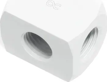 Pjesë lidhëse T Alphacool HF TEE Round G1/4, metal, e bardhë