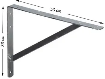 Mbajtës rafti JetWorld SB-05, 33x50x3 cm, metalik