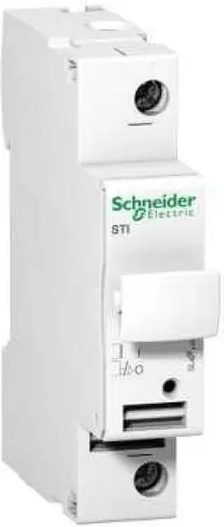 Mbajtës siguresash cilindrike Schneider A9N15636, 1P, 10 x 38mm, i bardhë