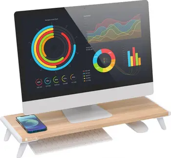 Bazament monitori Techly Ergonomic, 54cm, MDF, ngjyrë arre