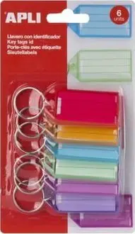 Mbajtëse çelësash NoName, set 6 copë, 29x56mm, shumëngjyrëshe