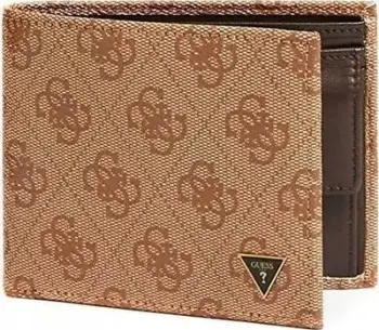 Portofol Guess Vezzola SMVZLALEA20, i vogël palosës, material tekstil, kafe për meshkuj
