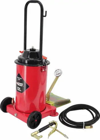 Pompë yndyre me pedale Awtools AW15944, rezervuar 12L, me rrota, portokalli