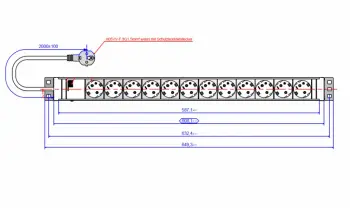 Zgjatës energjie rack Bachmann BlueNet Metered, 8x IEC C13, 1U, 19"